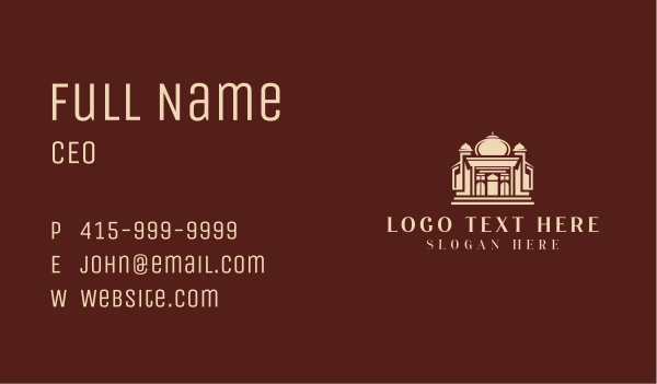 Mosque Worship Temple Architecture Business Card Design Image Preview