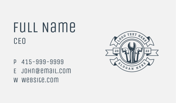 Pipe Wrench Maintenance Business Card Design Image Preview