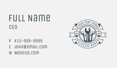 Pipe Wrench Maintenance Business Card Image Preview