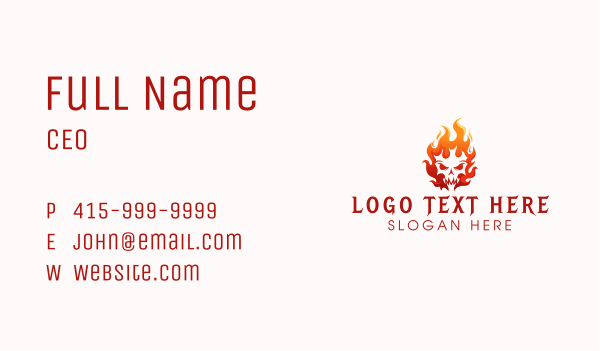 Skull Flame Gaming Business Card Design Image Preview