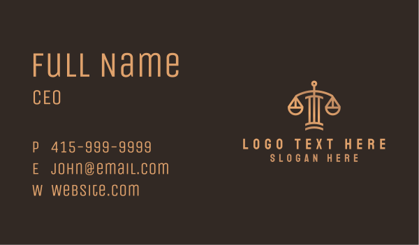 Legal Scale Column Business Card Design Image Preview
