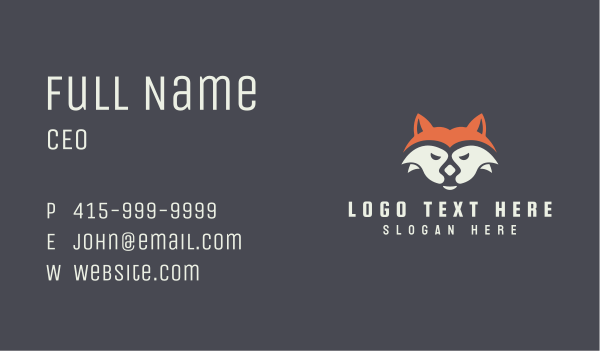 Fox Face Mascot Business Card Design Image Preview