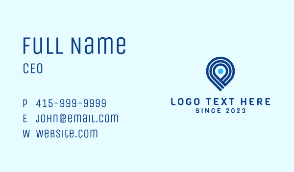 Blue Location Pin Business Card Design Image Preview