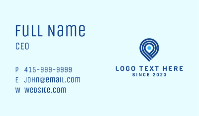 Blue Location Pin Business Card Image Preview