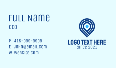 Blue Location Pin Business Card
