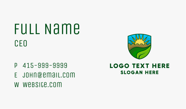 Nature Sunrise Badge Business Card Design Image Preview