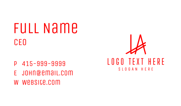 Letter LA Apparel Company Business Card Design Image Preview