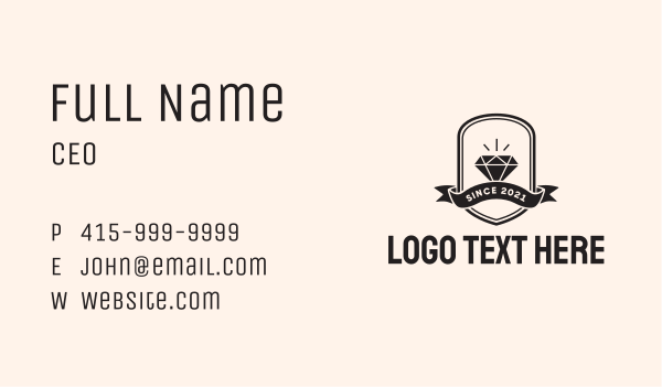Diamond Banner Badge Business Card Design Image Preview