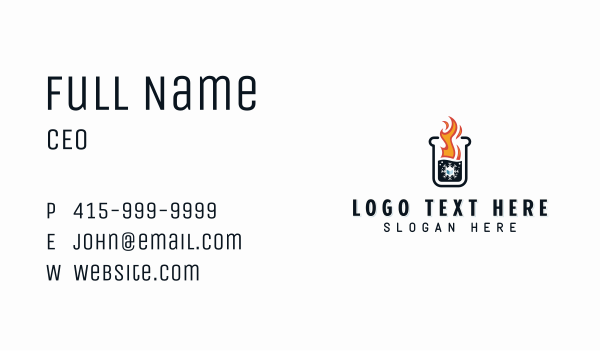 Flame Ice Beaker Business Card Design Image Preview
