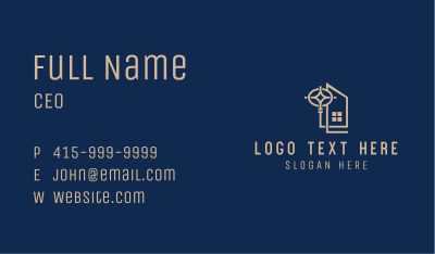 Gold House Key Business Card Image Preview