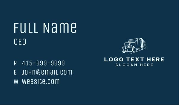Haulage Truck Courier Business Card Design Image Preview