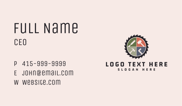 Carpentry Tool Saw Badge Business Card Design Image Preview