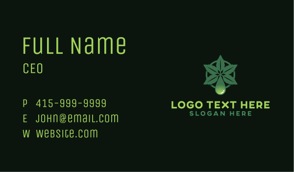 Organic Cannabis Oil Business Card Design Image Preview