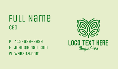 Leaf Butterfly Line Art Business Card Image Preview