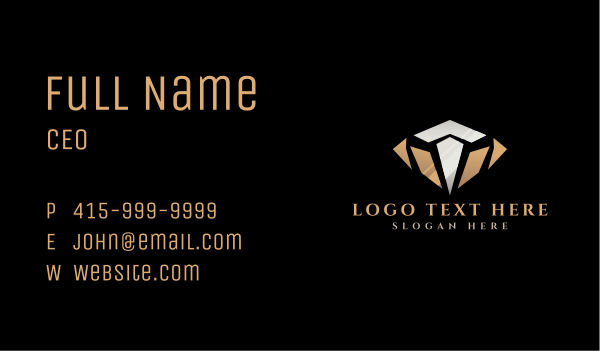 Luxury Diamond Letter T Business Card Design Image Preview