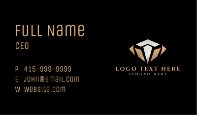 Luxury Diamond Letter T Business Card Image Preview