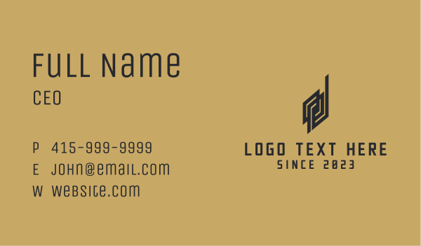 Brown Architecture Letter D Business Card Design Image Preview