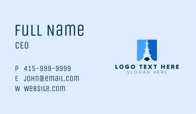Blue Parisian Tower Business Card Image Preview