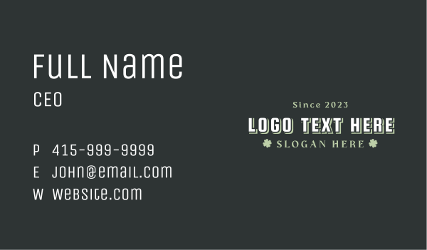 Generic Company Wordmark Business Card Design Image Preview