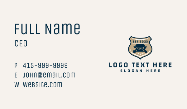 Car Repair Shield Business Card Design Image Preview