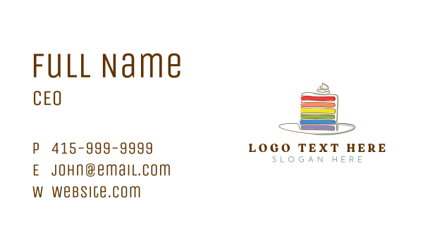 Rainbow Cake Bakery Business Card Design Image Preview