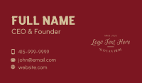 Golden Cursive Wordmark Business Card Preview