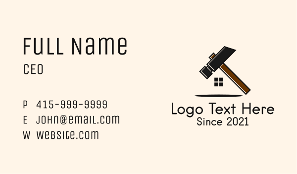 Brick Hammer House  Business Card Design Image Preview