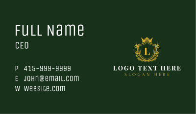 Luxury Shield Crown Business Card Image Preview