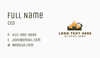 Mountain Excavation Construction Business Card Image Preview