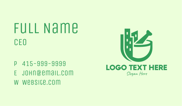 Green Building Pharmacy Business Card Design