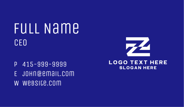 Zigzag Business Letter Z  Business Card Design Image Preview