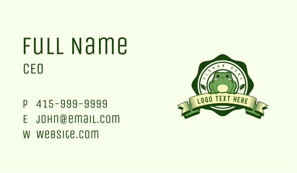 Cute Nature Frog Business Card Design Image Preview