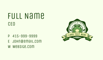 Cute Nature Frog Business Card Image Preview