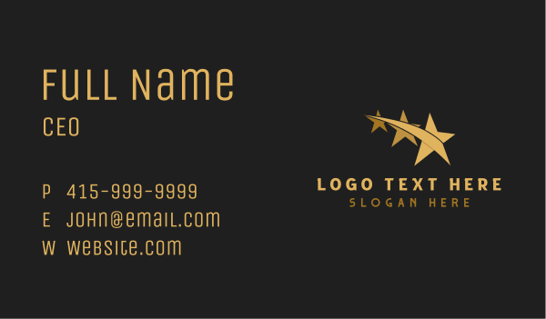 Gold Stars Entertainment Business Card Design Image Preview