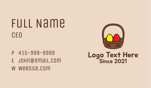 Easter Basket Egg Business Card Design Image Preview