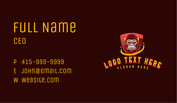 Gorilla Shield Protection Business Card Design Image Preview