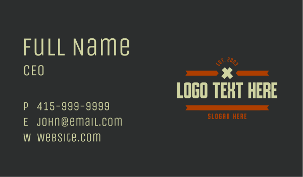 Generic Masculine Wordmark Business Card Design Image Preview