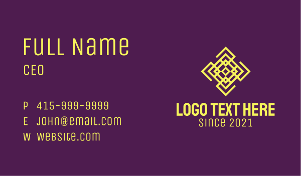 Yellow Pattern Outline  Business Card Design Image Preview