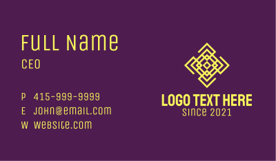 Yellow Pattern Outline  Business Card Image Preview