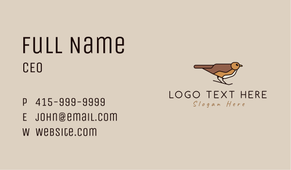 Brown Sparrow Business Card Design Image Preview
