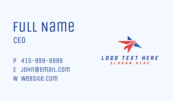 Origami Plane Star Business Card Design Image Preview