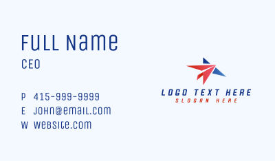 Origami Plane Star Business Card Image Preview