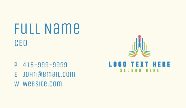 Abstract Printing Tower Business Card Design Image Preview