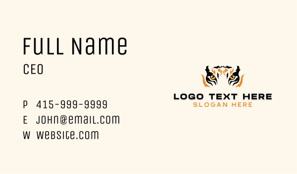 Wildlife Tiger Safari Business Card Design Image Preview