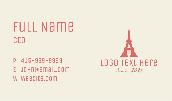 Eiffel Tower Restaurant Business Card Design Image Preview