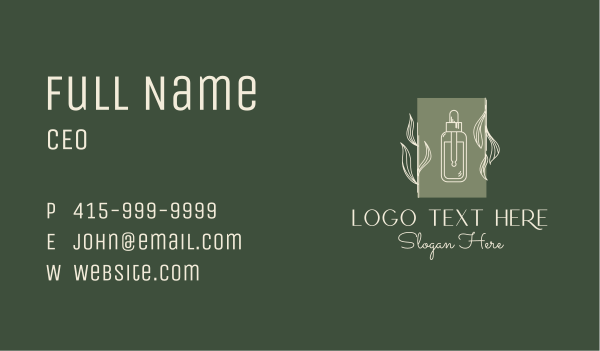 Beauty Oil Bottle  Business Card Design Image Preview
