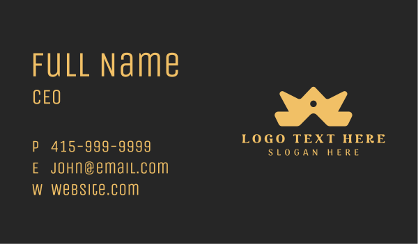 Gold Deluxe Crown Business Card Design Image Preview