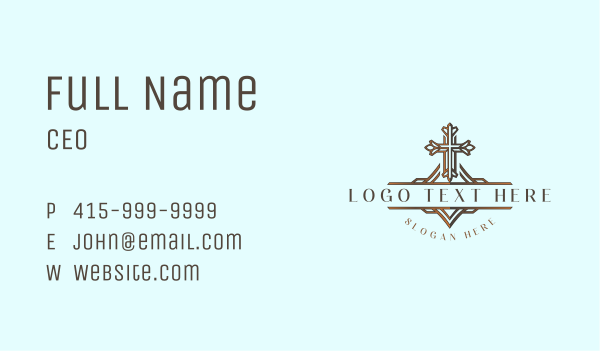 Christian Chapel Cross Business Card Design Image Preview