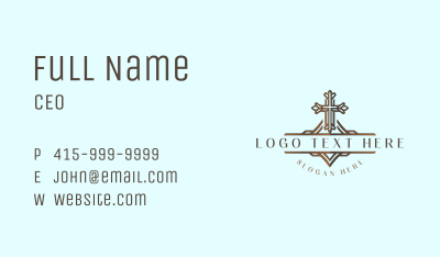 Christian Chapel Cross Business Card Image Preview