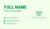 Green Leaf Letter T Business Card Image Preview